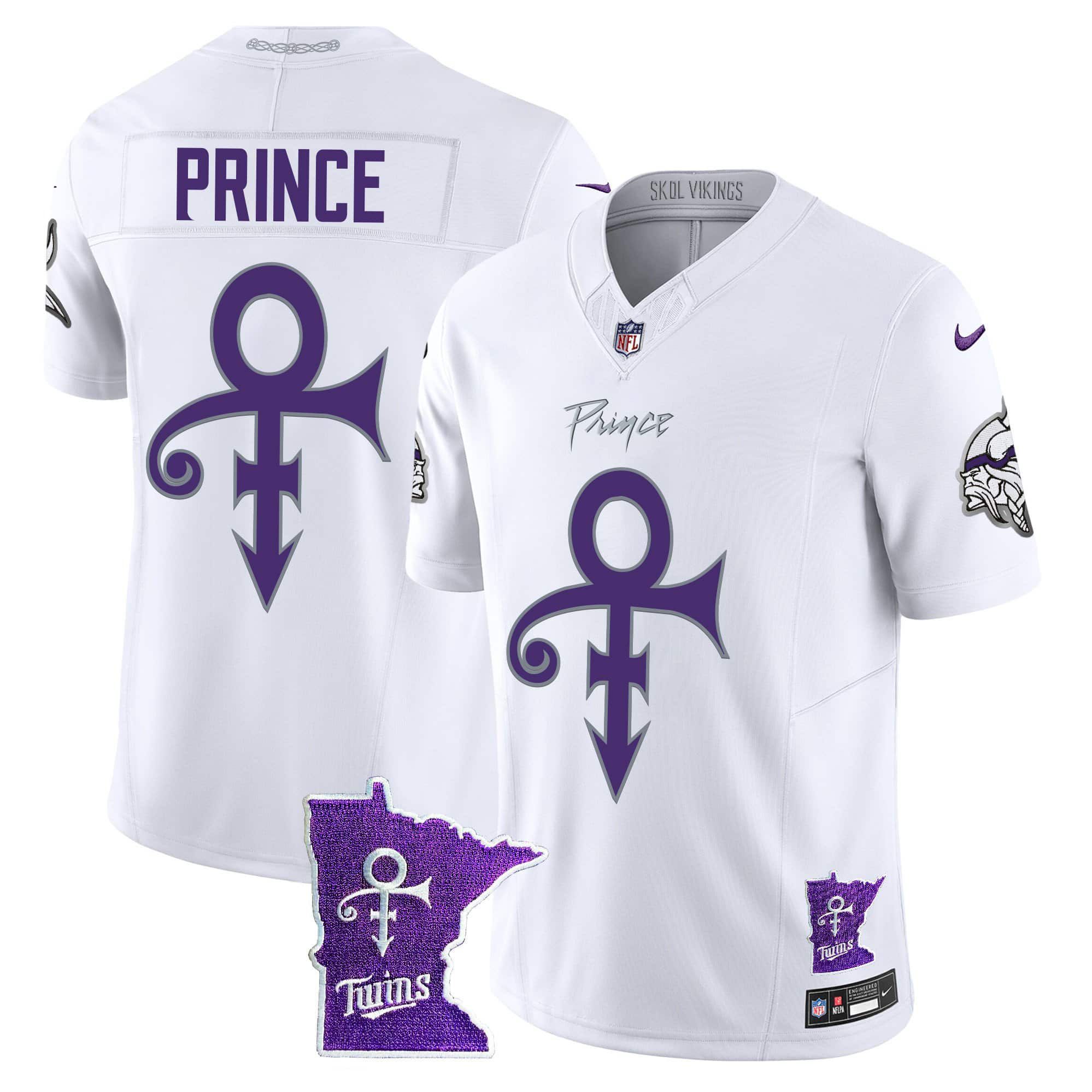Men Minnesota Vikings Blank White 2024 Nike Prince Vapor Limited NFL Jersey->customized nfl jersey->Custom Jersey